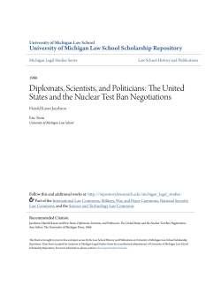 The United States and the Nuclear Test Ban Negotiations