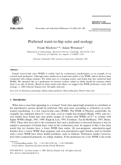 Preferred waist-to-hip ratio and ecology