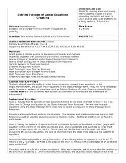 Solving Systems of Linear Equations Graphing
