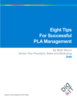 Eight Tips For Successful PLA Management