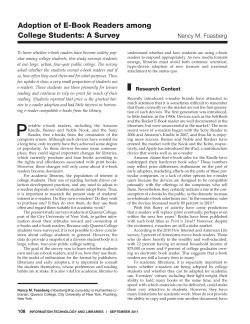 Adoption of E-Book Readers among College Students: A Survey
