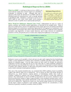 Radiological Dispersal Device (RDD)