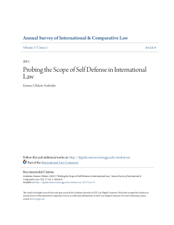 Probing the Scope of Self Defense in International Law