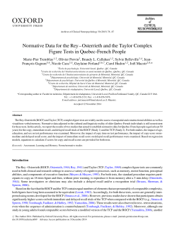 Normative Data for the Rey&ndash;Osterrieth and the Taylor Complex