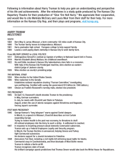 Following is information about Harry Truman to help you gain an