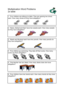 Multiplication Word Problems 2x table
