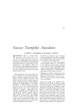 Sussex Turnpike Anecdotes - Sussex County Magazine Index