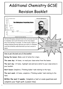 Additional Chemistry GCSE Revision Booklet
