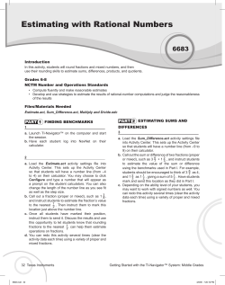 Estimating with Rational Numbers - TI Education