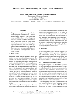 SW-AG: Local Context Matching for English