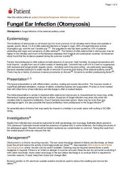 Fungal Ear Infection (Otomycosis)