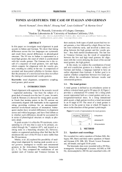 tones as gestures: the case of italian and german