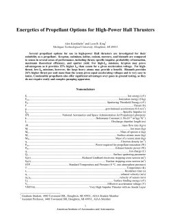 Energetics of Propellant Options for High-Power