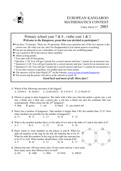 EUROPEAN KANGAROO MATHEMATICS