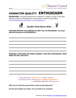 Activity Pages for Enthusiasm - Character Council of Cincinnati