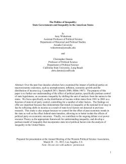 State Governments and Inequality in the American States by Amy
