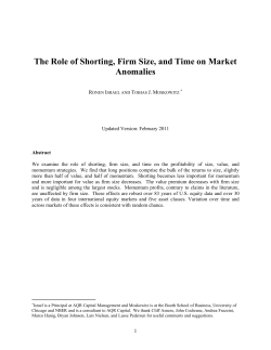 The Role of Shorting, Firm Size, and Time on Market Anomalies