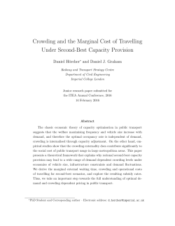 Crowding and the Marginal Cost of Travelling