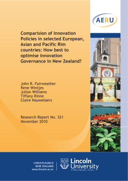 Comparision of Innovation Policies in selected European - unu
