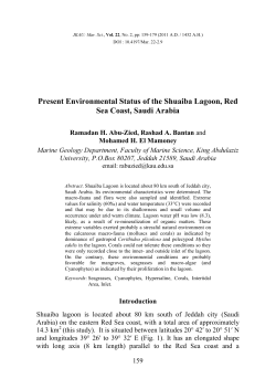 Present Environmental Status of the Shuaiba Lagoon, Red Sea