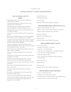 Lower School Course Description - The Covenant Preparatory School