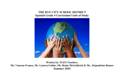 Rye Spanish Grade 4 Curriculum Map 2010