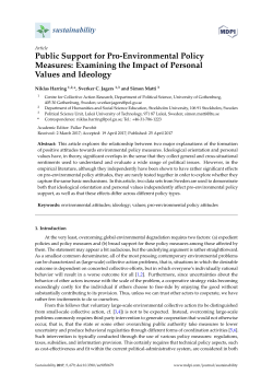 Public Support for Pro-Environmental Policy Measures: Examining