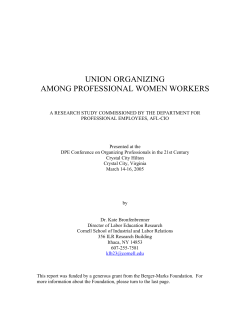 Union Organizing Among Professional Women Workers
