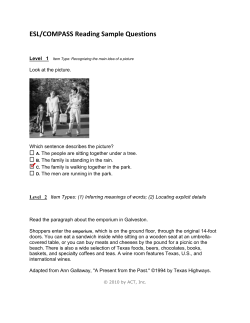 ESL/COMPASS Reading Sample Questions