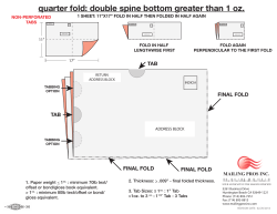 quarter fold double spine bottom greater than 1 oz