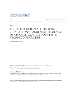 the effect of repeated reading strategy on oral reading fluency of a