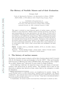 The History of Nuclidic Masses and of their Evaluation