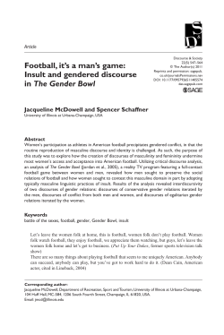 Football, it`s a man`s game: Insult and gendered discourse