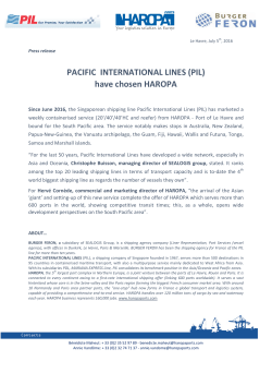 PACIFIC INTERNATIONAL LINES (PIL) have chosen HAROPA