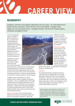 Geography - Victoria University of Wellington