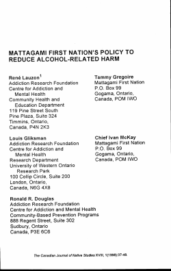 mattagami first nation`s policy to reduce alcohol