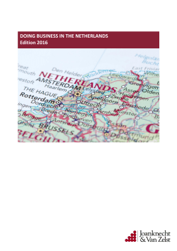 DOING BUSINESS IN THE NETHERLANDS Edition 2016