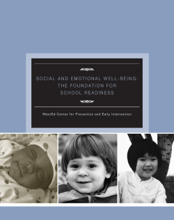 social and emotional well-being: the foundation for school