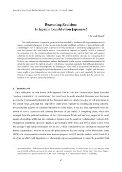 Reasoning Revision: Is Japan s Constitution Japanese?