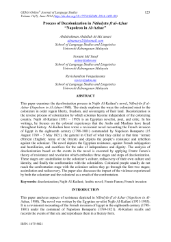 Napoleon in Al-Azhar - UKM e-Journal System