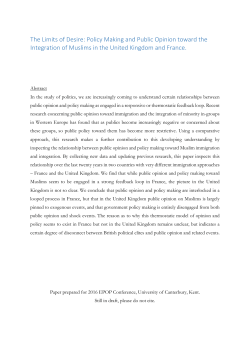 The Limits of Desire: Policy Making and Public Opinion