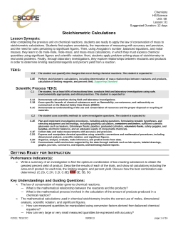 Stoichiometric Calculations