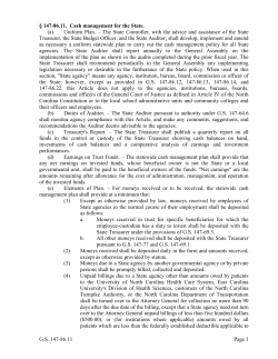 G.S. 147-86.11 Page 1 &sect; 147-86.11. Cash management for the State