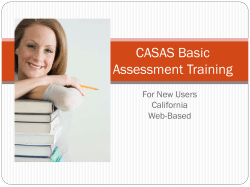 CASAS Basic Assessment Training