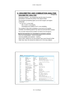 v. gravimetric and combustion analysis