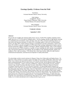 Earnings Quality: Evidence from the Field