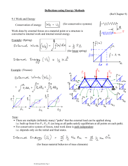 Deflections using Energy Methods Conservation of energy: 9.1 Work