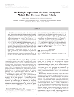 The Biologic Implications of a Rare Hemoglobin Mutant