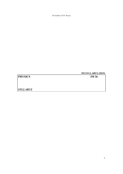 PHYSICS IM 26 SYLLABUS