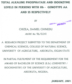 TOTAL ALKALINE PHOSPHATASE AND ISOENZYME LEVELSIN